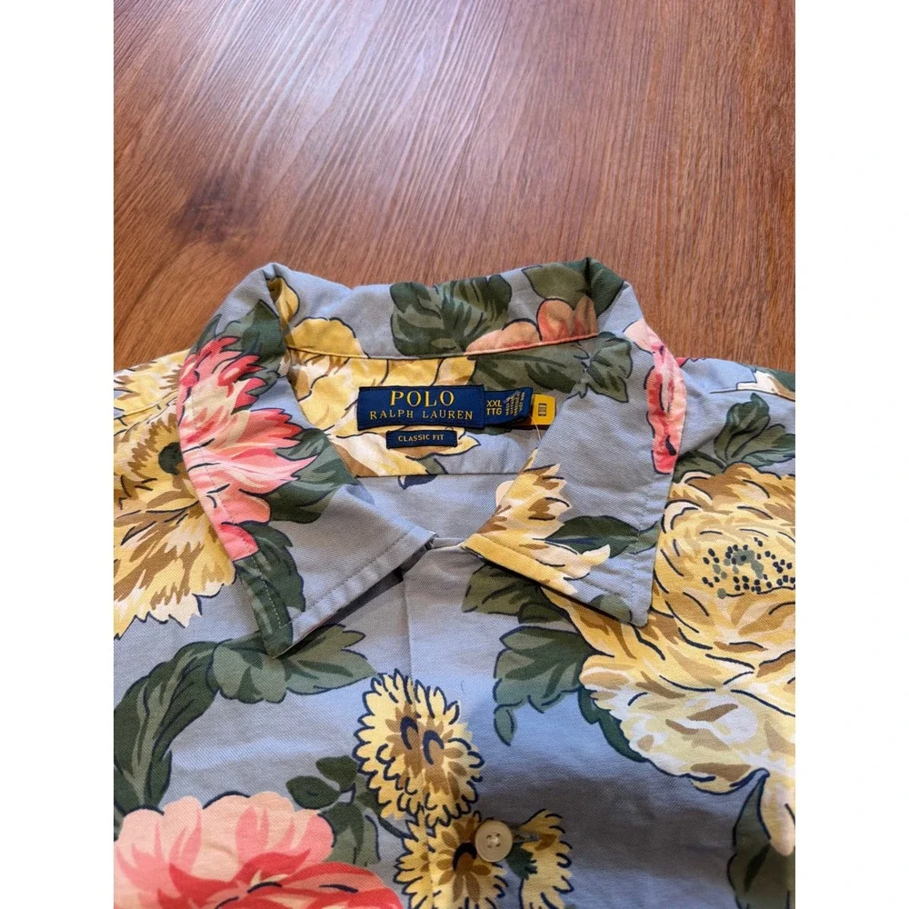 Polo Ralph Lauren Mens XXL Classic Fit Floral Cotton Short Sleeve Button shirt
